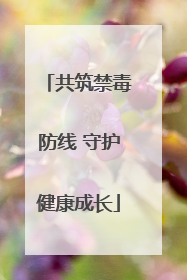 共筑禁毒防线 守护健康成长