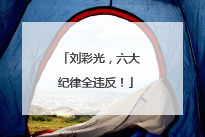 刘彩光，六大纪律全违反！