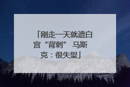 刚走一天就遭白宫“背刺” 马斯克：很失望