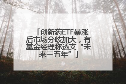 创新药ETF暴涨后市场分歧加大，有基金经理称透支“未来三五年”