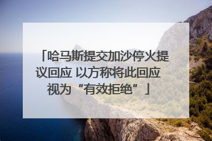 哈马斯提交加沙停火提议回应 以方称将此回应视为“有效拒绝”