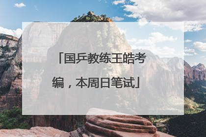 国乒教练王皓考编，本周日笔试
