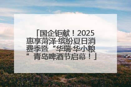国企钜献！2025惠享菏泽·缤纷夏日消费季暨“华瑞·华小粮”青岛啤酒节启幕！