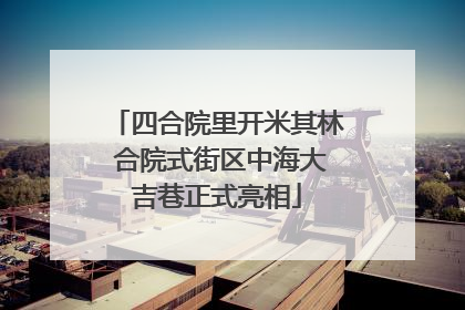 四合院里开米其林 合院式街区中海大吉巷正式亮相