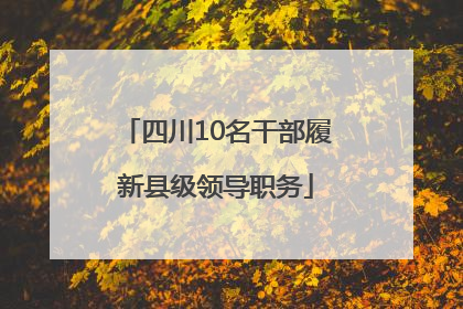 四川10名干部履新县级领导职务