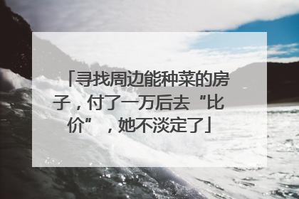 寻找周边能种菜的房子，付了一万后去“比价”，她不淡定了