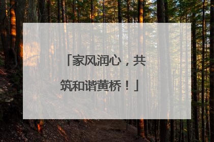 家风润心，共筑和谐黄桥！