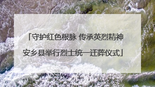 守护红色根脉 传承英烈精神 安乡县举行烈士统一迁葬仪式