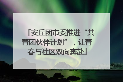安丘团市委推进“共青团伙伴计划”，让青春与社区双向奔赴