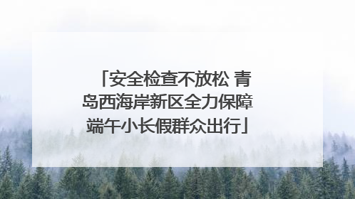 安全检查不放松 青岛西海岸新区全力保障端午小长假群众出行