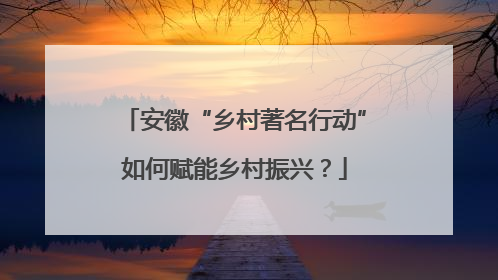 安徽“乡村著名行动”如何赋能乡村振兴？