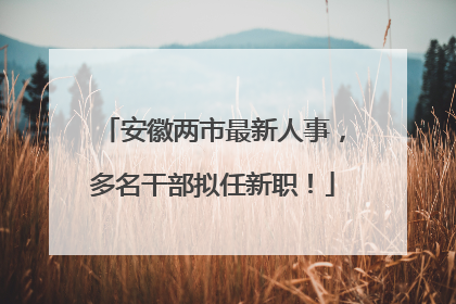 安徽两市最新人事，多名干部拟任新职！