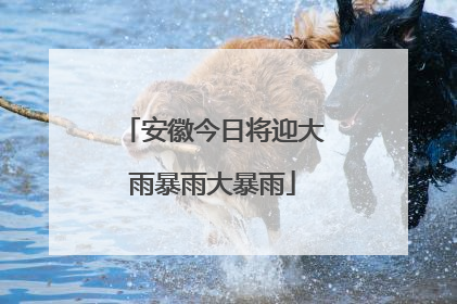 安徽今日将迎大雨暴雨大暴雨