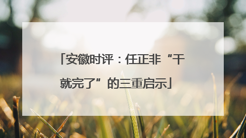 安徽时评：任正非“干就完了”的三重启示