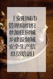 安阳城市管理局组织参加住房城乡建设领域安全生产信息员培训