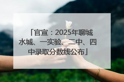 官宣：2025年聊城水城、一实验、二中、四中录取分数线公布