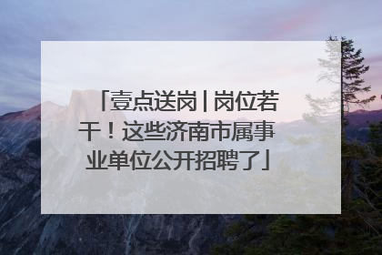 壹点送岗│岗位若干！这些济南市属事业单位公开招聘了