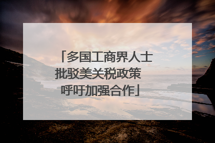 多国工商界人士批驳美关税政策 呼吁加强合作