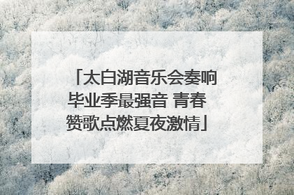 太白湖音乐会奏响毕业季最强音 青春赞歌点燃夏夜激情