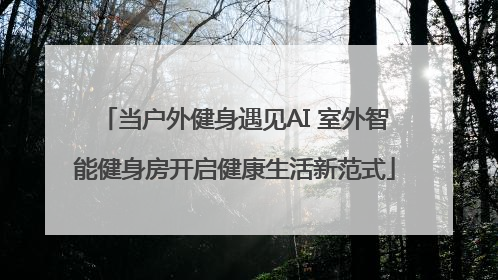当户外健身遇见AI 室外智能健身房开启健康生活新范式
