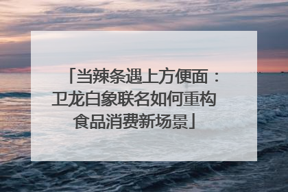 当辣条遇上方便面：卫龙白象联名如何重构食品消费新场景
