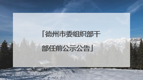 德州市委组织部干部任前公示公告