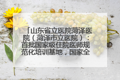 山东省立医院菏泽医院（菏泽市立医院）：首批国家级住院医师规范化培训基地，国家全科医生转岗培训基地