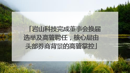 岩山科技完成董事会换届选举及高管聘任，核心层由头部券商背景的高管掌控