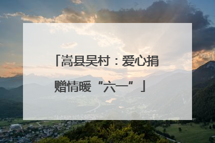 嵩县吴村：爱心捐赠情暖“六一”