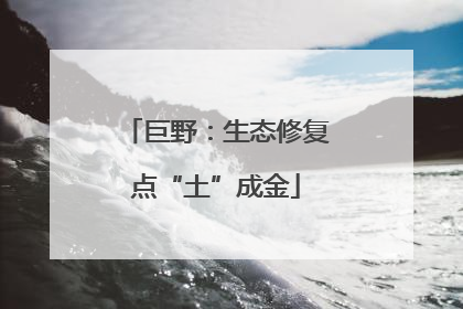 巨野：生态修复点“土”成金