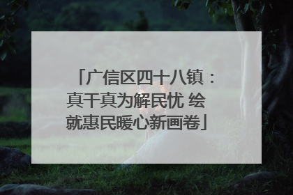 广信区四十八镇：真干真为解民忧 绘就惠民暖心新画卷
