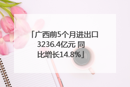 广西前5个月进出口3236.4亿元 同比增长14.8%