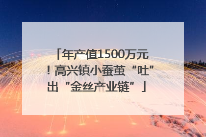 年产值1500万元！高兴镇小蚕茧“吐”出“金丝产业链”