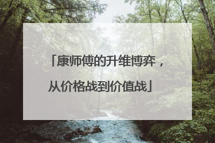 康师傅的升维博弈，从价格战到价值战