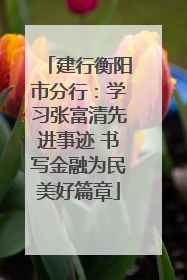 建行衡阳市分行：学习张富清先进事迹 书写金融为民美好篇章