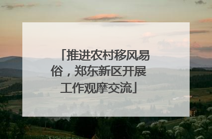 推进农村移风易俗，郑东新区开展工作观摩交流