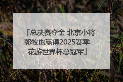 总决赛夺金 北京小将郭牧也赢得2025赛季花游世界杯总冠军