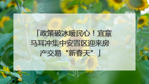 政策破冰暖民心！宜章马耳冲集中安置区迎来房产交易“新春天”