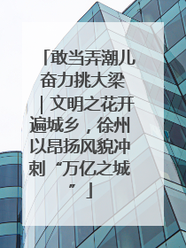 敢当弄潮儿 奋力挑大梁｜文明之花开遍城乡，徐州以昂扬风貌冲刺“万亿之城”