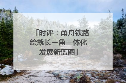 时评：甬舟铁路绘就长三角一体化发展新蓝图