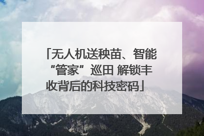 无人机送秧苗、智能“管家”巡田 解锁丰收背后的科技密码