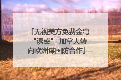 无视美方免费金穹“诱惑” 加拿大转向欧洲谋国防合作