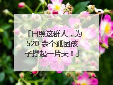 日照这群人，为 520 余个孤困孩子撑起一片天！