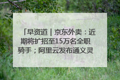 早资道｜京东外卖：近期将扩招至15万名全职骑手；阿里云发布通义灵码AI IDE