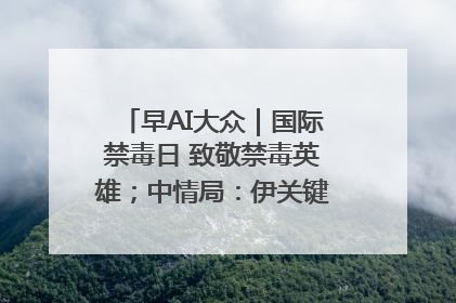 早AI大众｜国际禁毒日 致敬禁毒英雄；中情局：伊关键核设施被摧毁