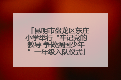 昆明市盘龙区东庄小学举行“牢记党的教导 争做强国少年”一年级入队仪式