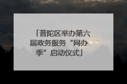 普陀区举办第六届政务服务“网办季”启动仪式