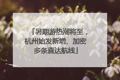 暑期游热潮将至，杭州始发新增、加密多条直达航线