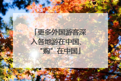 更多外国游客深入各地游在中国、“购”在中国