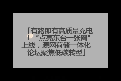 有路即有高质量充电！“点亮东台一张网”上线，源网荷储一体化论坛聚焦低碳转型